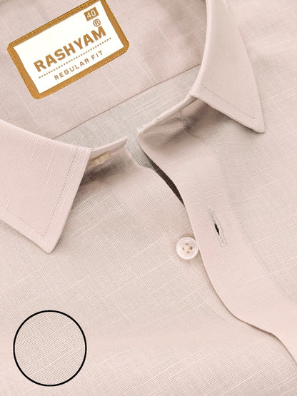 Pinkish Grey Premium Linen Formal Shirt For men