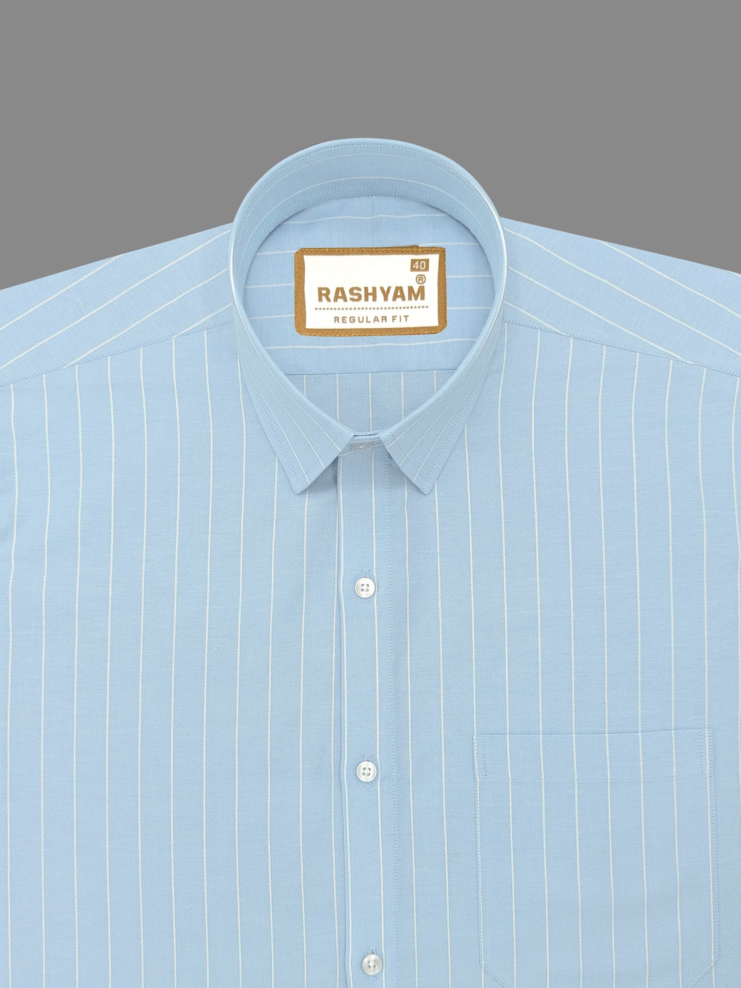 Zodiac White Stripe On Skyblue Luxury Oxford Cotton Formal Shirt For Men