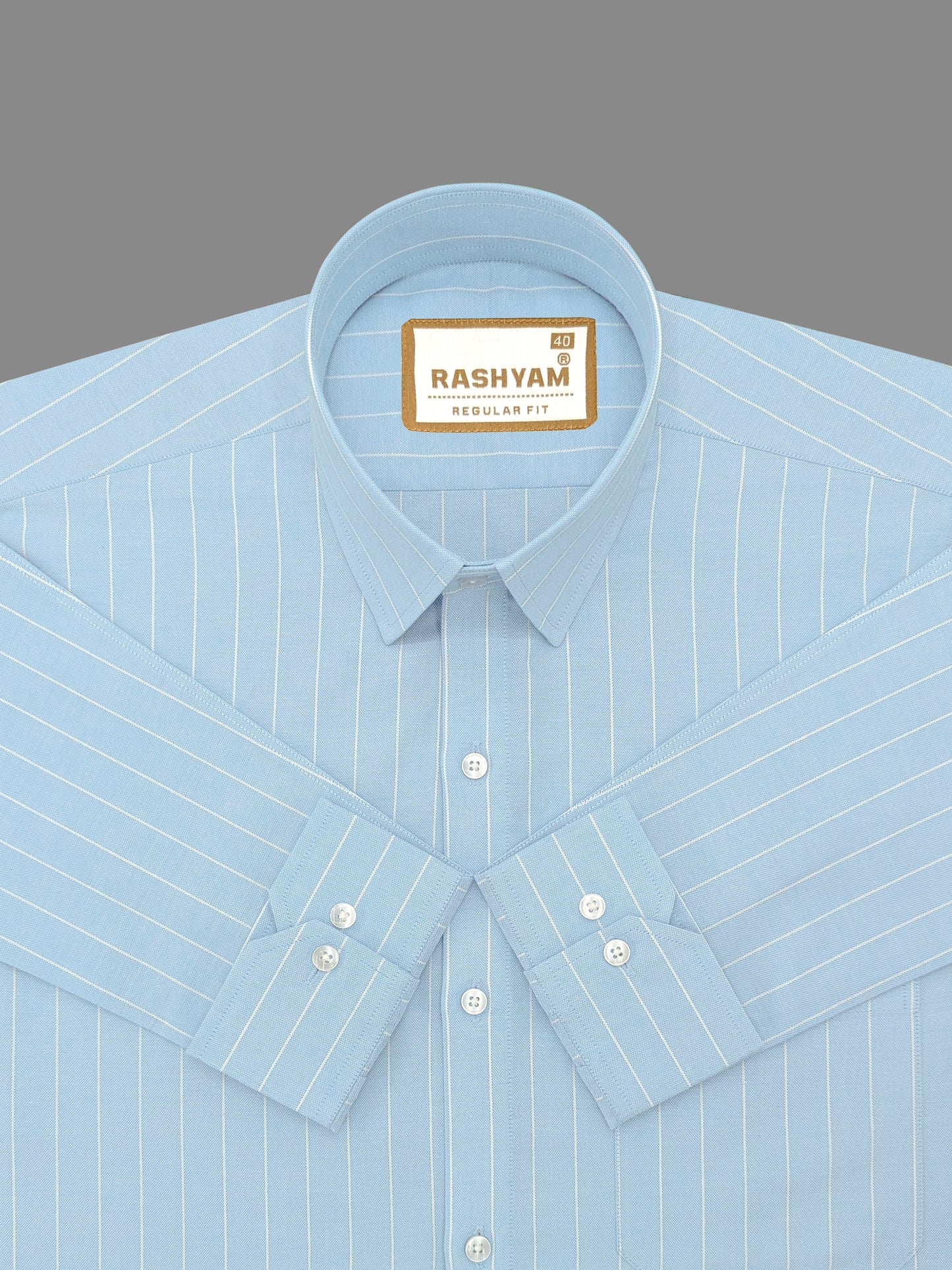 Zodiac White Stripe On Skyblue Luxury Oxford Cotton Formal Shirt For Men