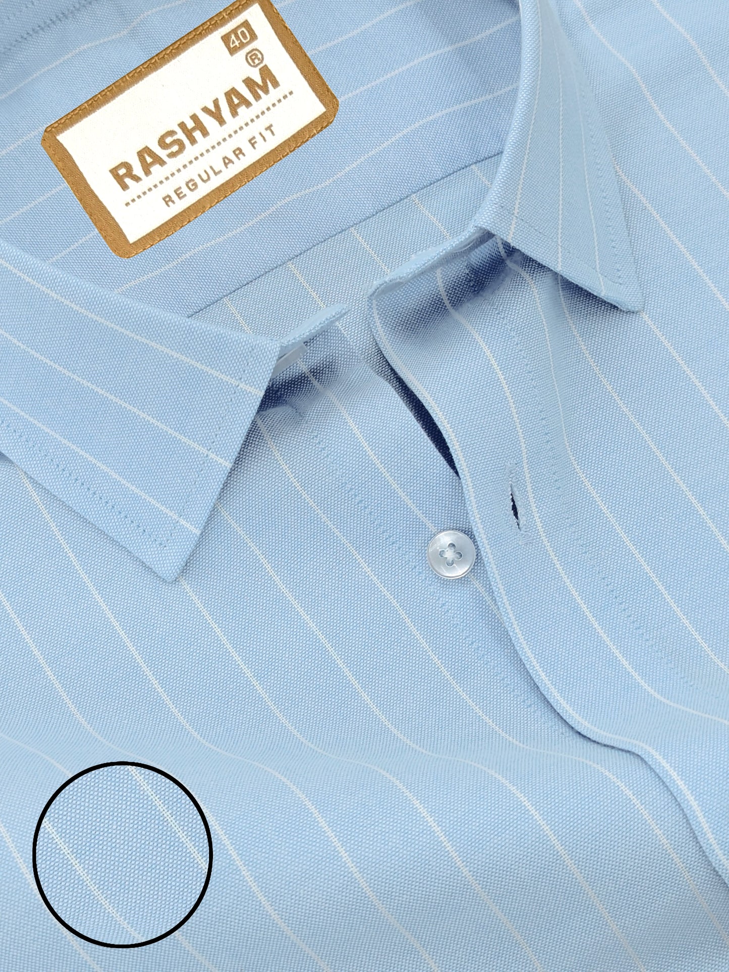 Zodiac White Stripe On Skyblue Luxury Oxford Cotton Formal Shirt For Men