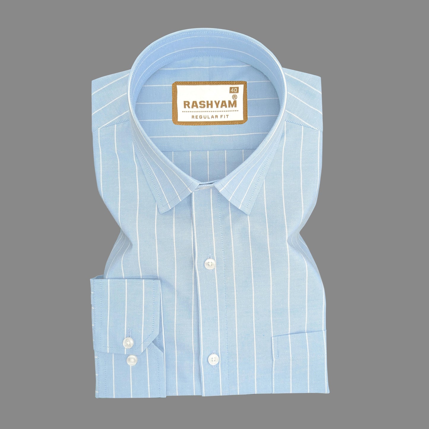 Zodiac White Stripe On Skyblue Luxury Oxford Cotton Formal Shirt For Men