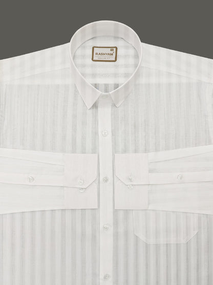 Spello White Line Premium Cotton Formal Shirt For Men