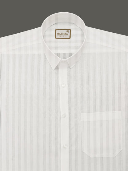 Spello White Line Premium Cotton Formal Shirt For Men