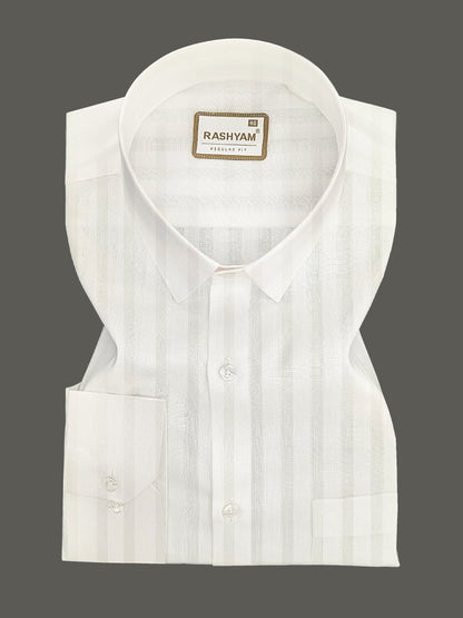 Spello White Line Premium Cotton Formal Shirt For Men