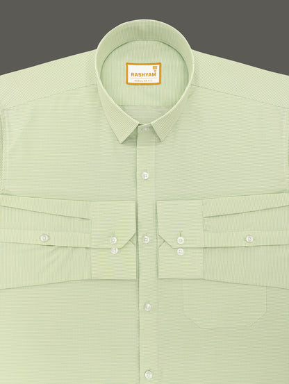 Faenza Premium Cotton Celadon Green Checks Formal Shirt For men