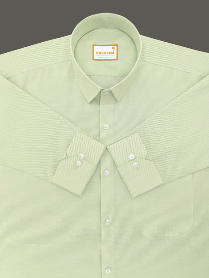 Faenza Premium Cotton Celadon Green Checks Formal Shirt For men