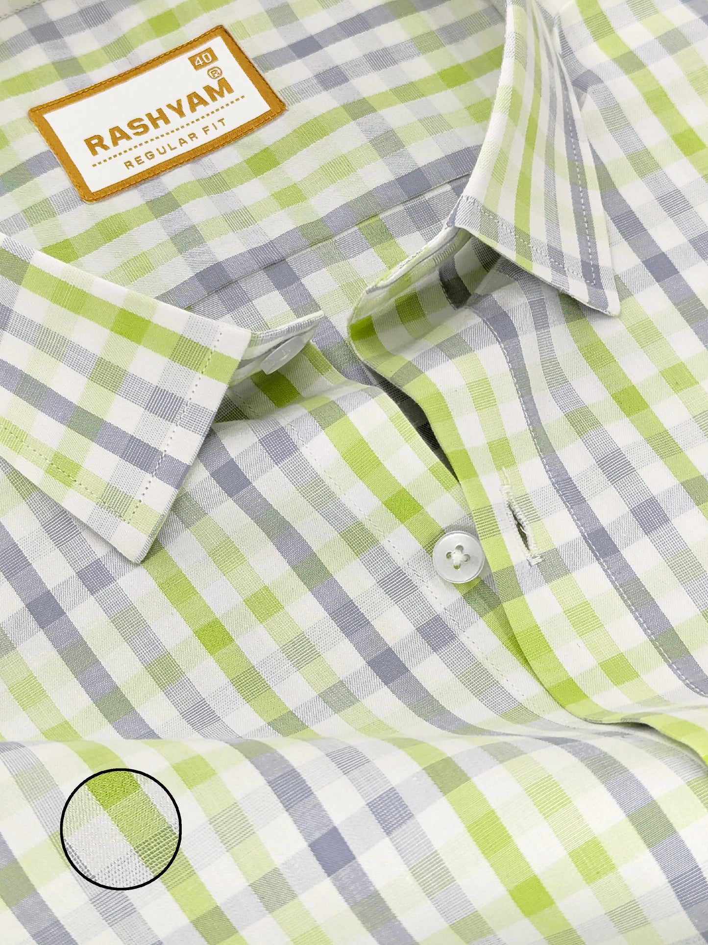 Faenza Premium Cotton Blue And Green Checks Formal Shirt For men