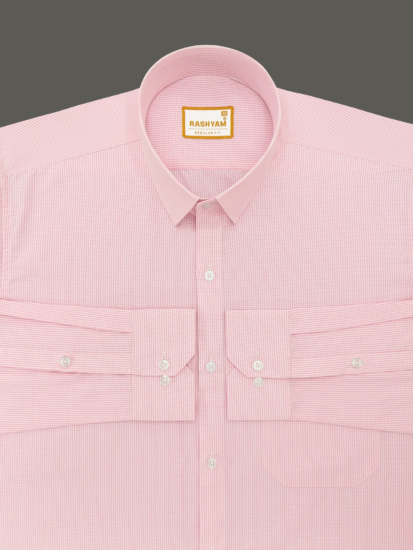 Faenza Premium Cotton Pink Checks Formal Shirt For men