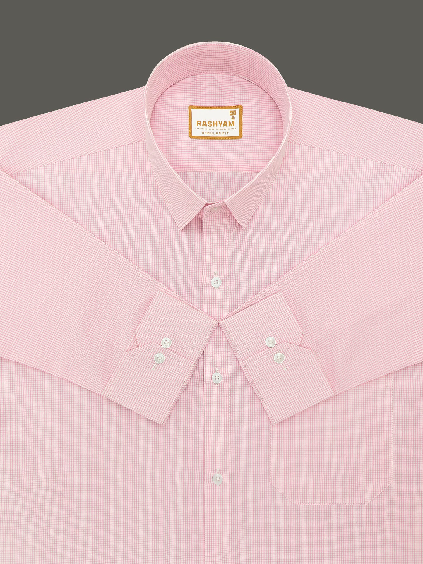 Faenza Premium Cotton Pink Checks Formal Shirt For men