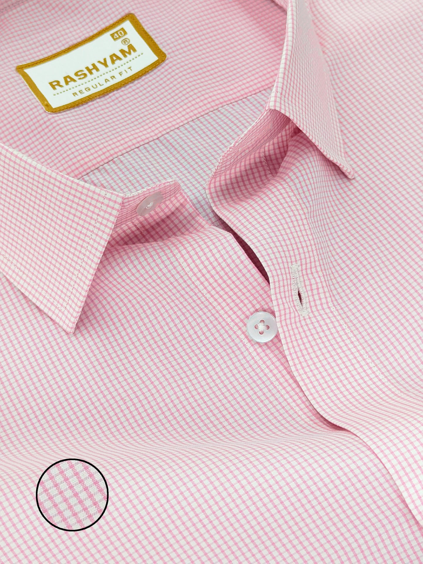 Faenza Premium Cotton Pink Checks Formal Shirt For men