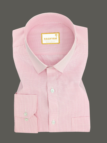 Faenza Premium Cotton Pink Checks Formal Shirt For men