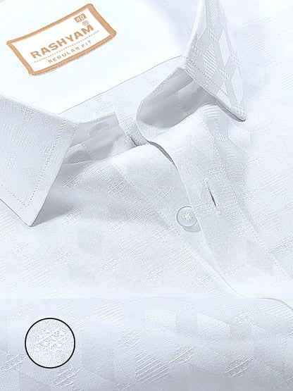 Lanciano Luxury Cotton Geometric Check Designer Formal Shirt For Men