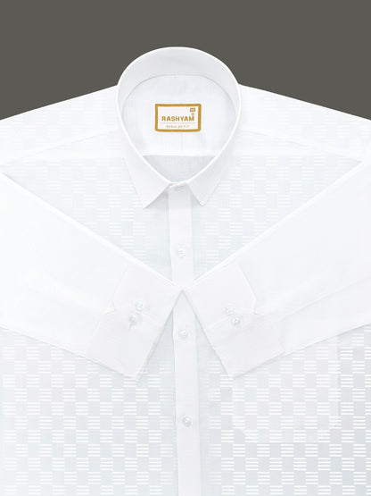 Lanciano Luxury Cotton Bundle Line On White Designer Formal Shirt For Men