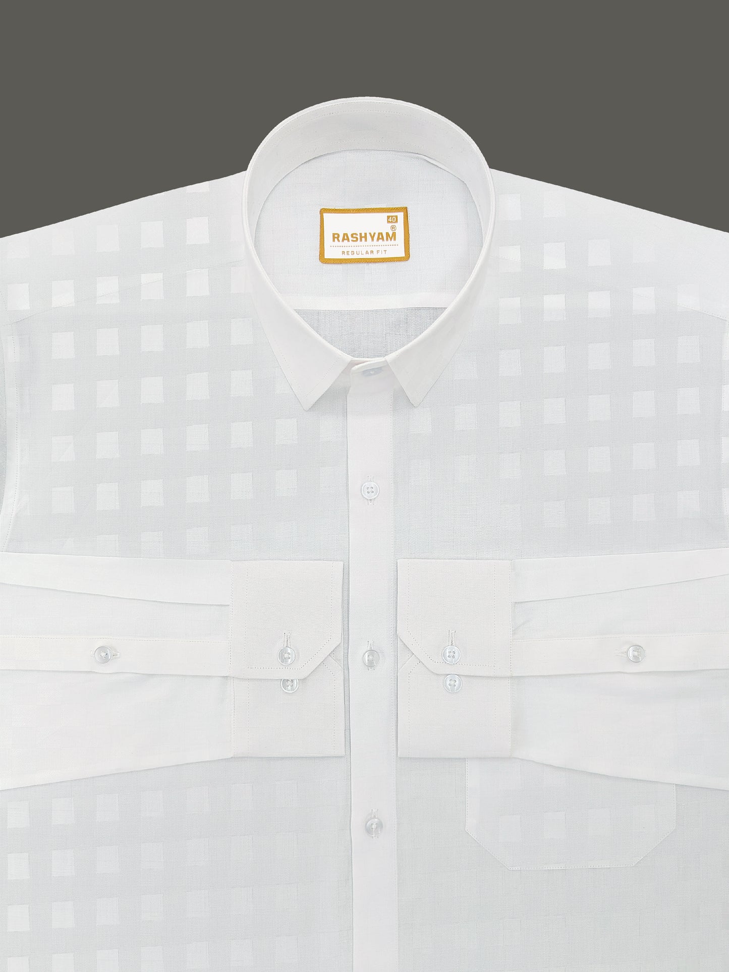 Lanciano Luxury Cotton Designer Box On White Formal Shirt For Men