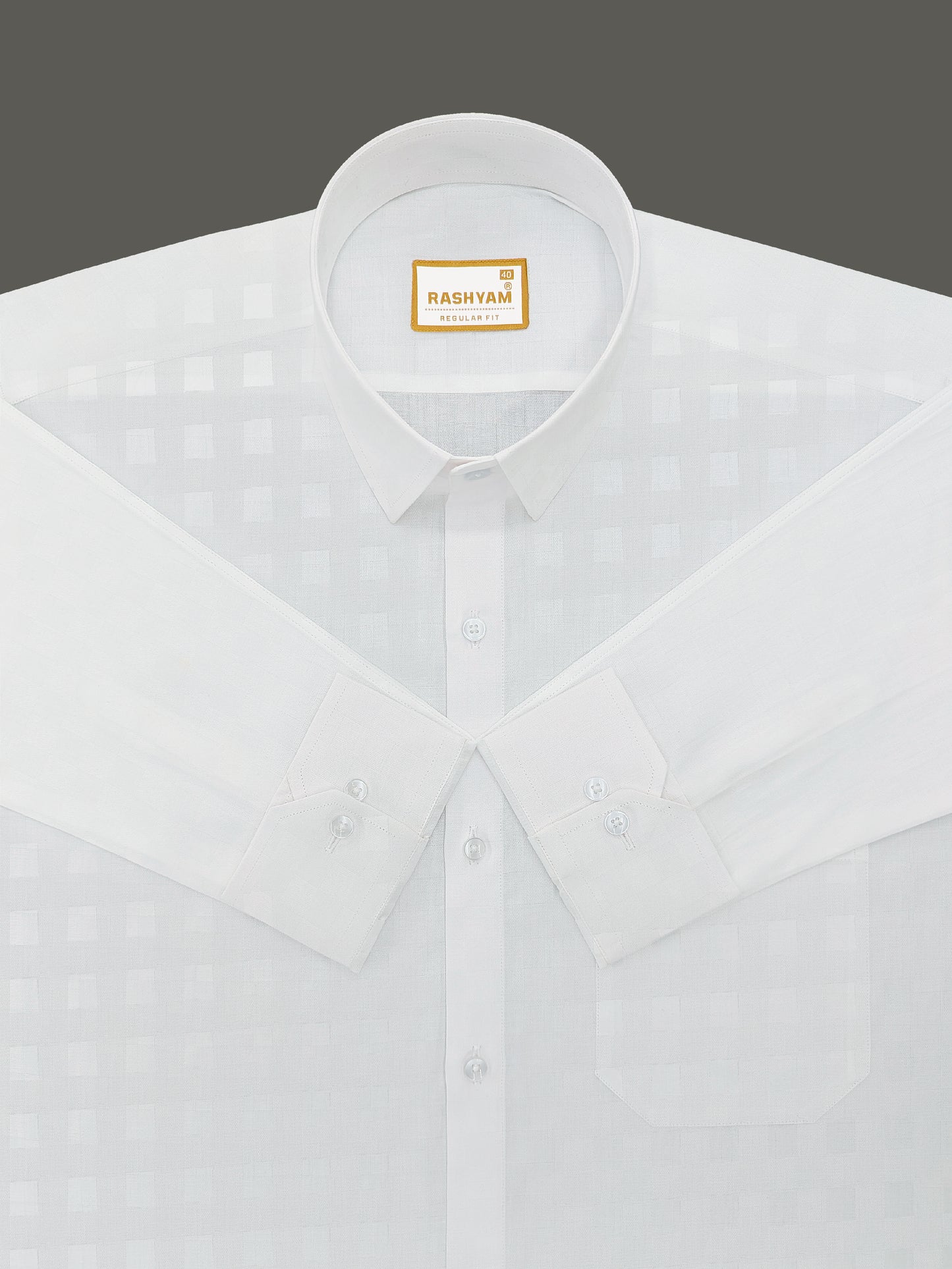 Lanciano Luxury Cotton Designer Box On White Formal Shirt For Men