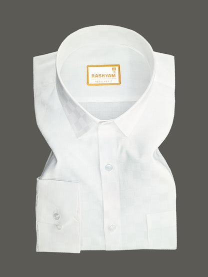 Lanciano Luxury Cotton Designer Box On White Formal Shirt For Men