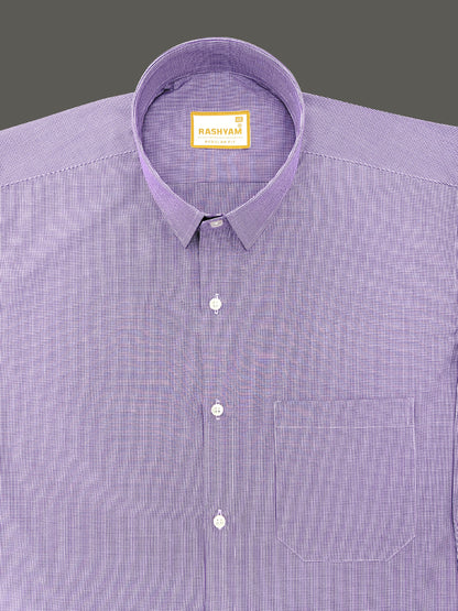 Crotone Premium 100% Cotton Wisteria Checks Formal Shirt For Men