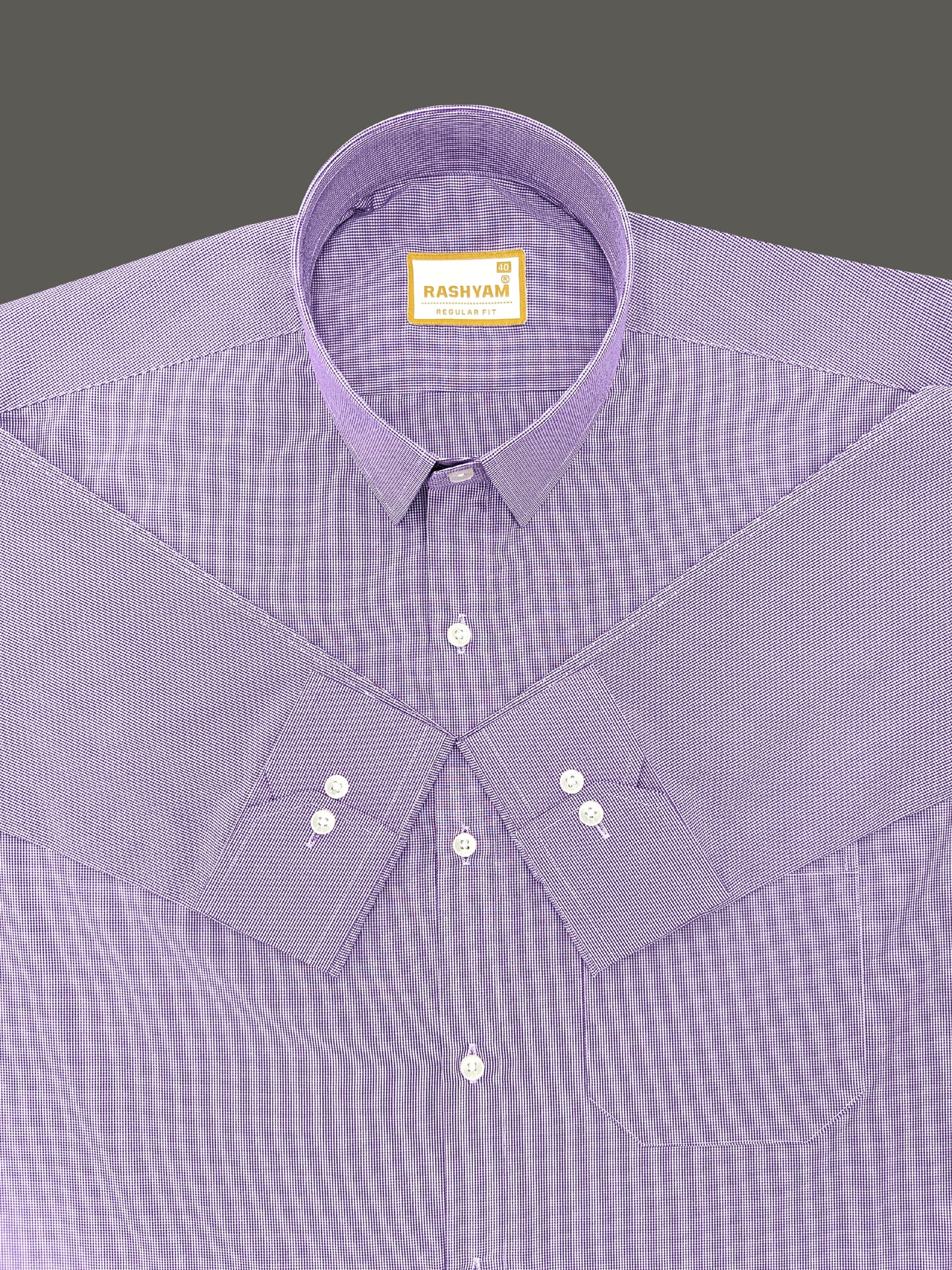 Crotone Premium 100% Cotton Wisteria Checks Formal Shirt For Men