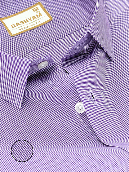 Crotone Premium 100% Cotton Wisteria Checks Formal Shirt For Men