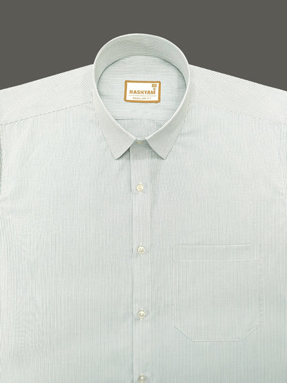 Corporate Luxury Cotton Light Grey Lining Formal Shirt for men