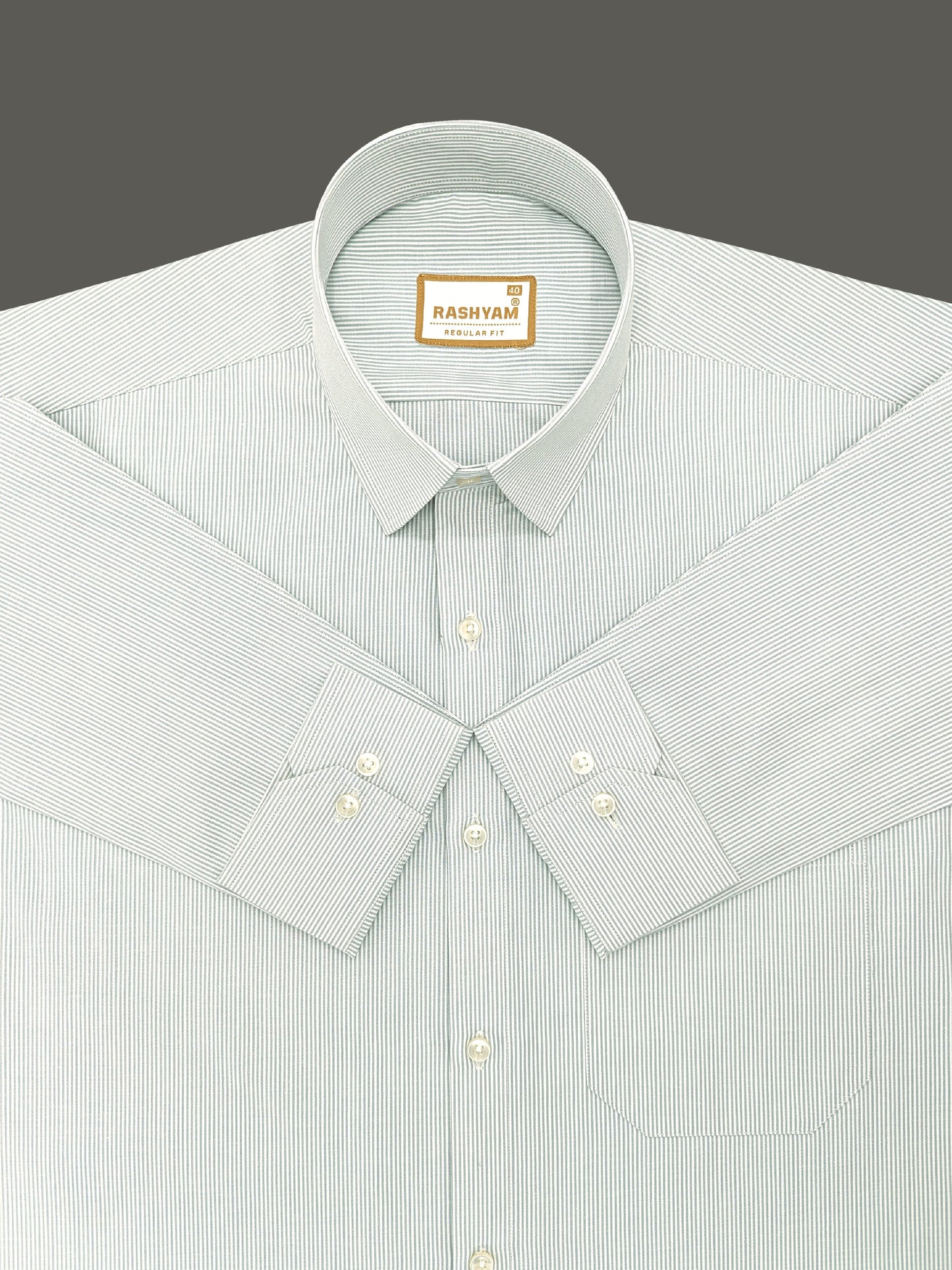 Corporate Luxury Cotton Light Grey Lining Formal Shirt for men