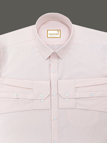 Corporate Luxury 100% Cotton Lightish Pink Lining Formal Shirt for men