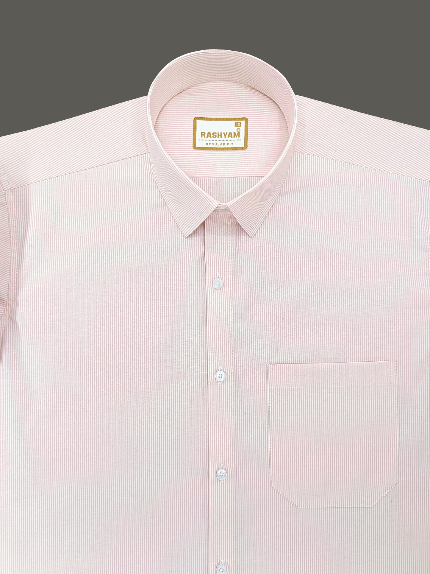 Corporate Luxury 100% Cotton Lightish Pink Lining Formal Shirt for men