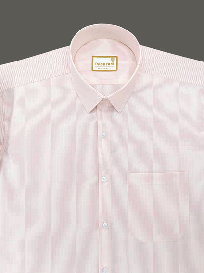 Corporate Luxury 100% Cotton Lightish Pink Lining Formal Shirt for men