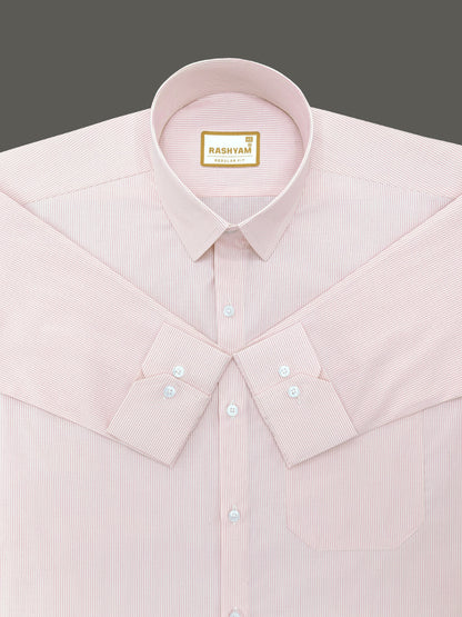 Corporate Luxury 100% Cotton Lightish Pink Lining Formal Shirt for men