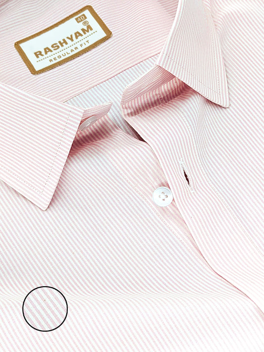 Corporate Luxury 100% Cotton Lightish Pink Lining Formal Shirt for men