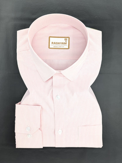 Corporate Luxury 100% Cotton Lightish Pink Lining Formal Shirt for men