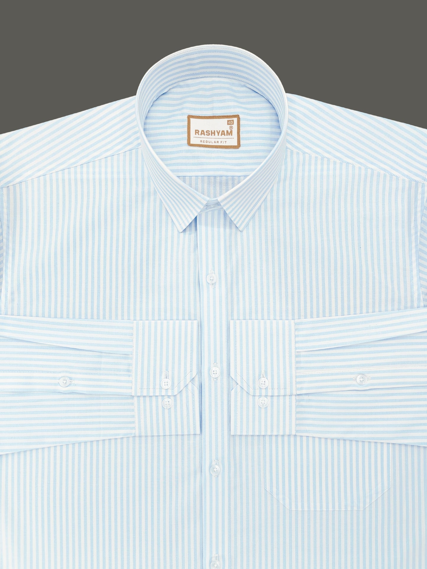 Venosa Finest Cotton Light Blue Line Formal Shirt For men