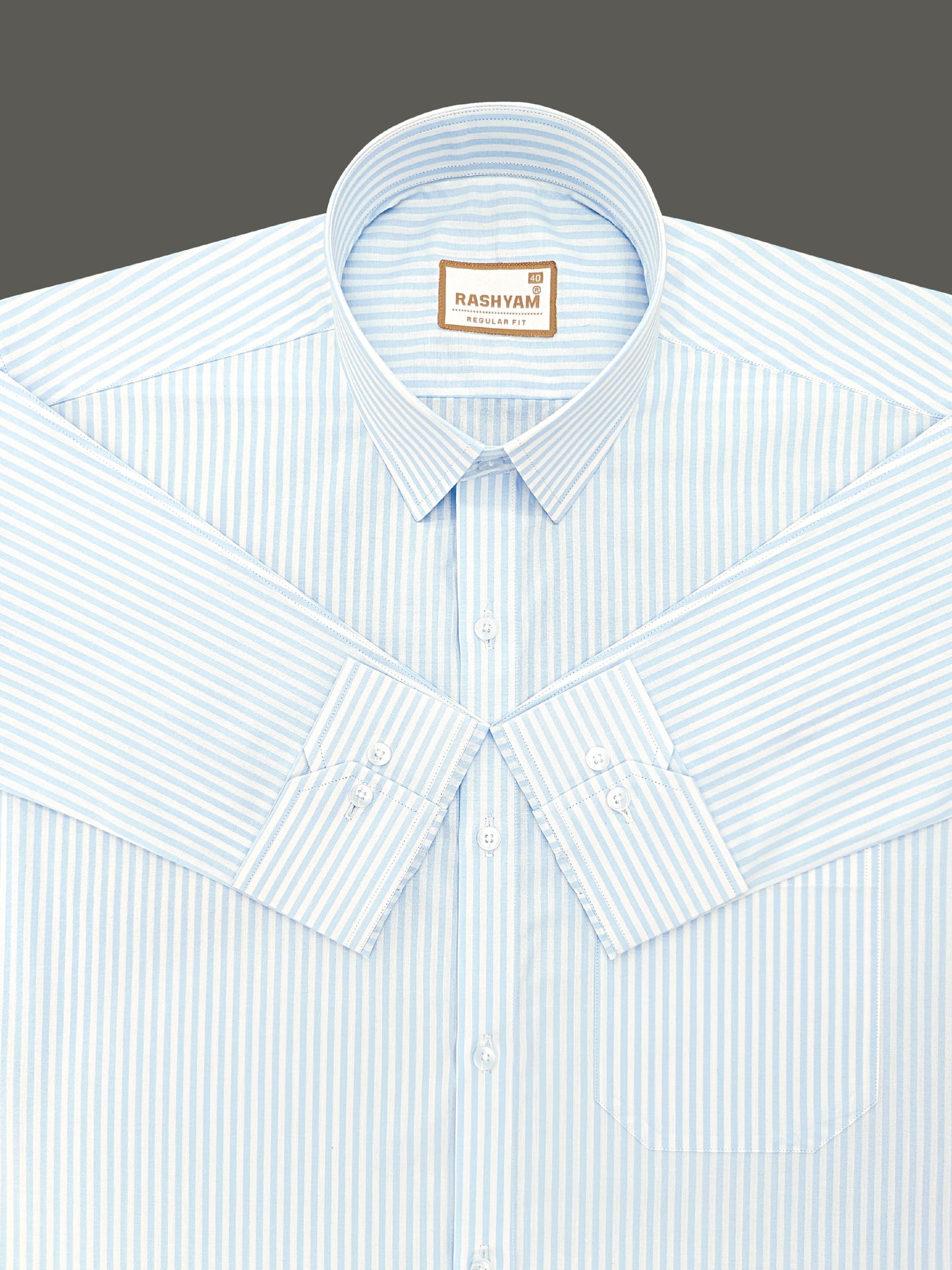 Venosa Finest Cotton Light Blue Line Formal Shirt For men