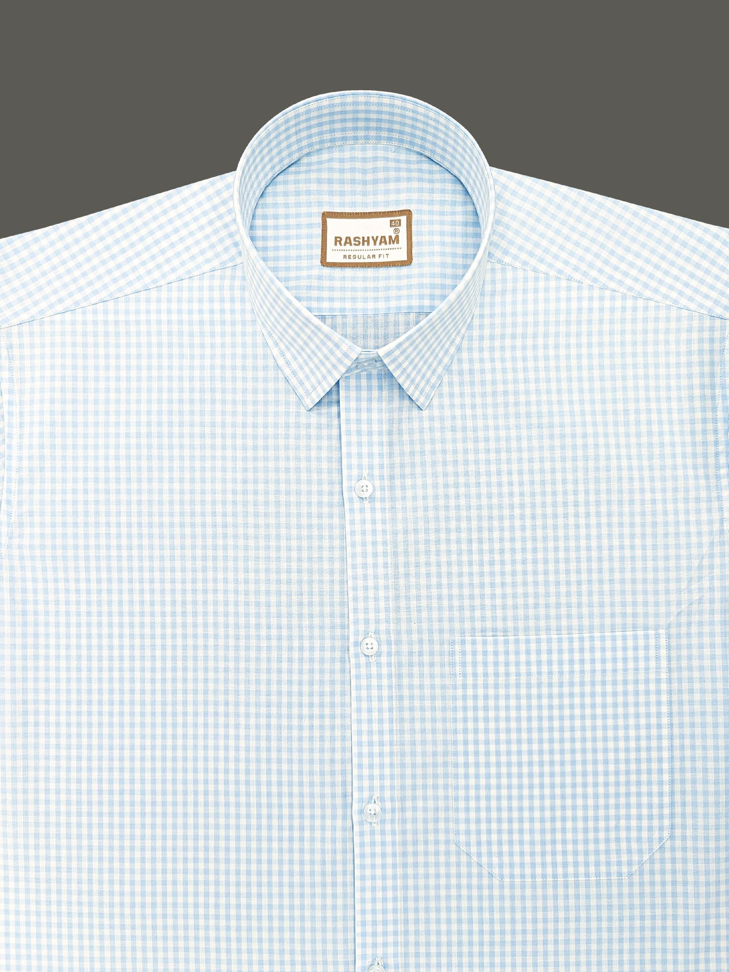 Venosa Finest Cotton Lightish Blue Checks Formal Shirt For men