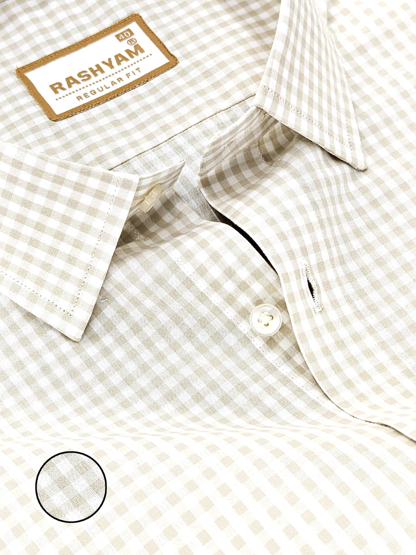 Venosa Finest Cotton Butter Brown Checks Formal Shirt For men