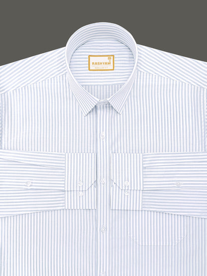 Venosa Finest Cotton Pastel Blue Line Formal Shirt For men