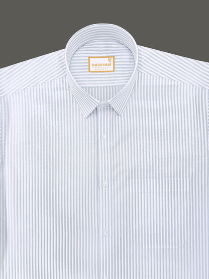 Venosa Finest Cotton Pastel Blue Line Formal Shirt For men