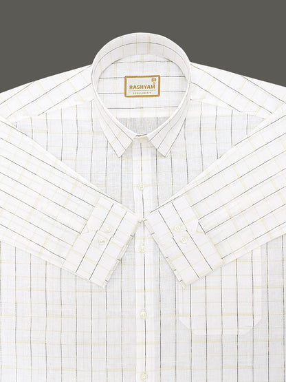 Portofino Premium Cotton Brown And Golden Checks For men