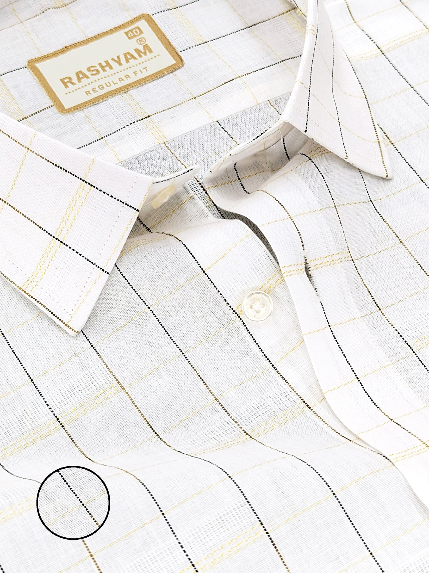 Portofino Premium Cotton Brown And Golden Checks For men