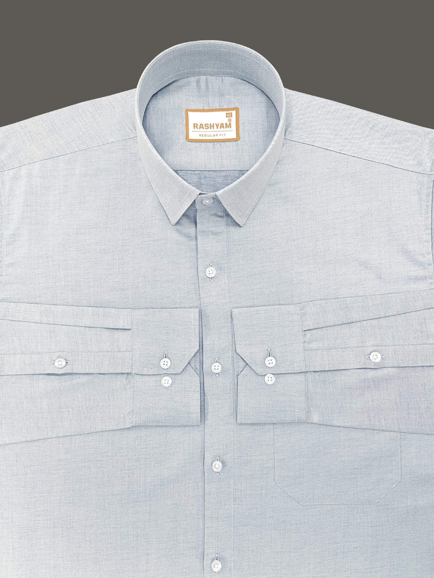 Volterra Shining Grey Premium Formal Shirt For Mens