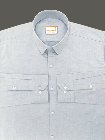 Volterra Shining Grey Premium Formal Shirt For Mens