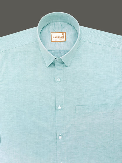 Volterra Shining Aqua Blue Premium Formal Shirt For Mens