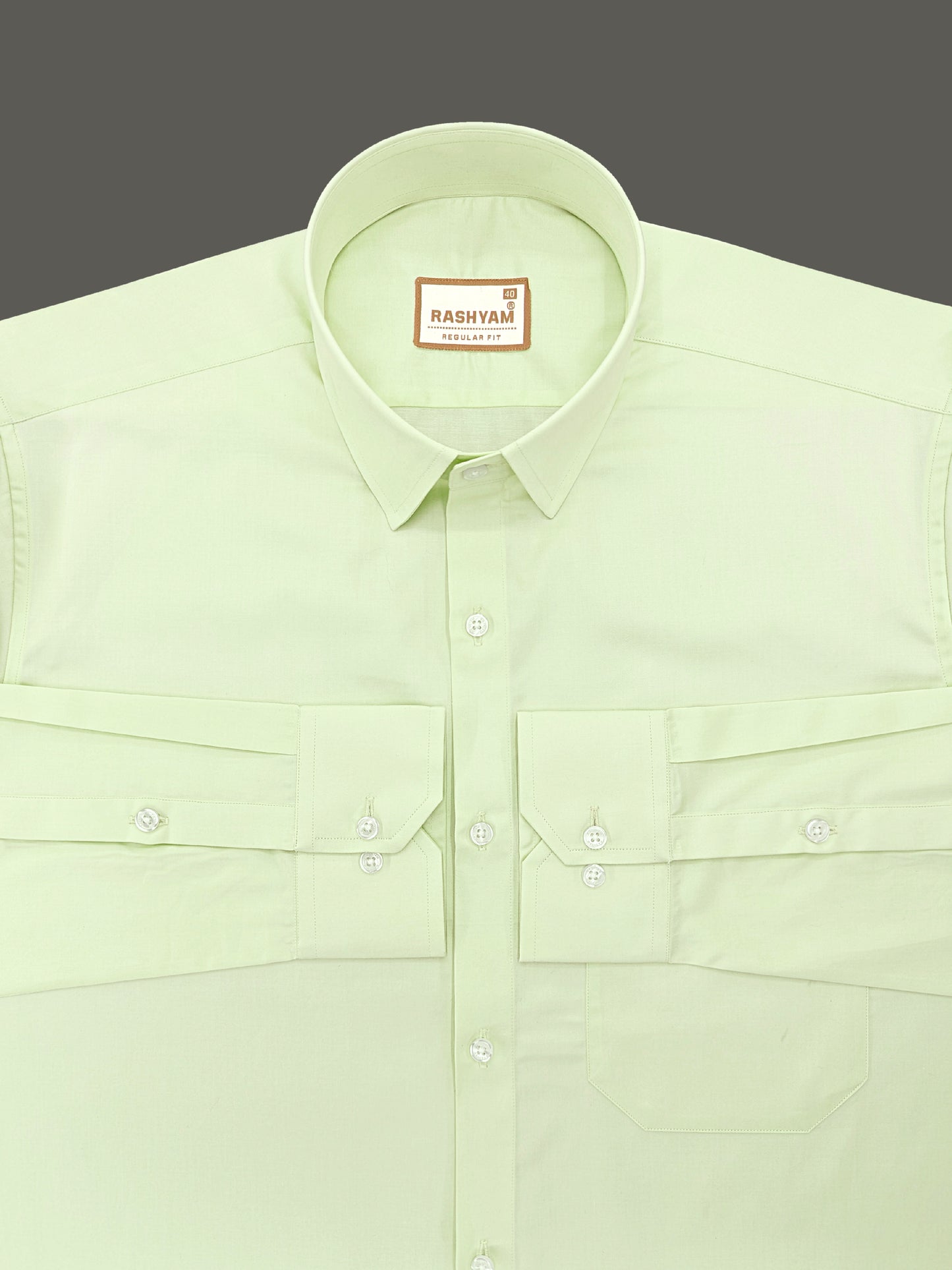 Avellino Luxurious Frost Green Super Soft Cotton Shirt For Men