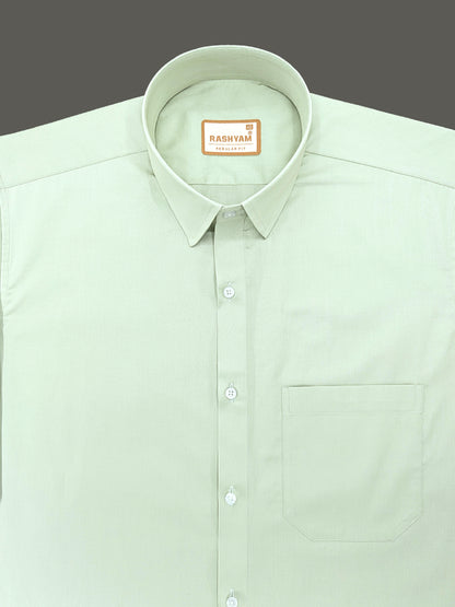 Avellino Luxurious Coriander Green Super Soft Cotton Shirt For Men