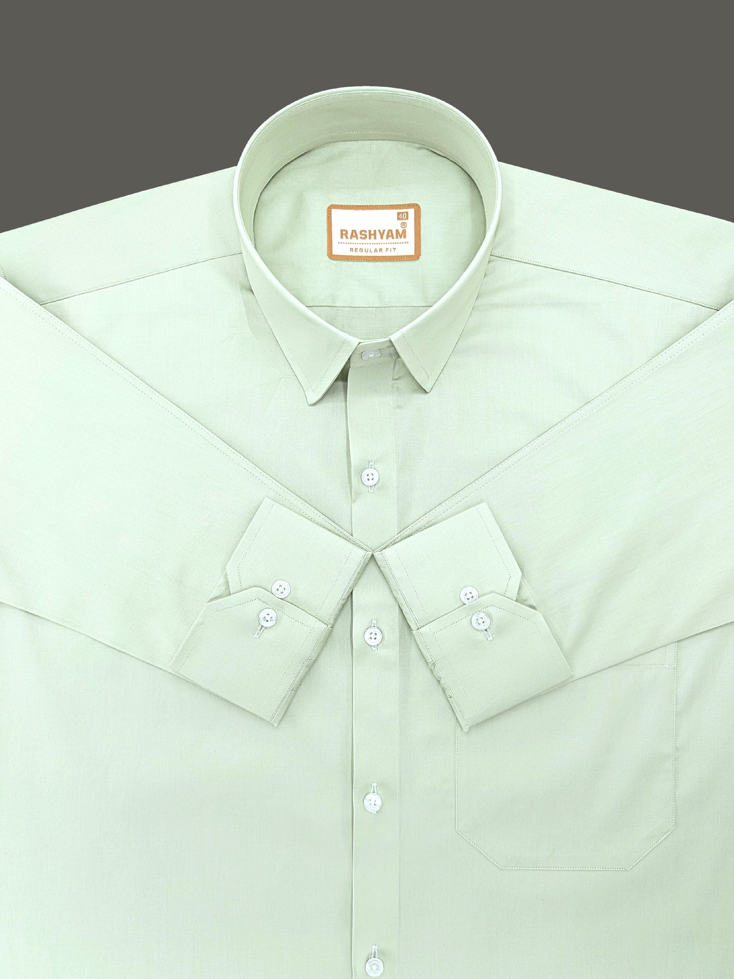 Avellino Luxurious Coriander Green Super Soft Cotton Shirt For Men