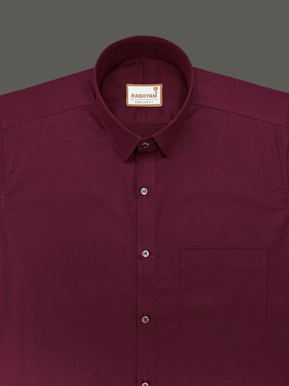 Avellino Luxurious Maroon Super Soft Cotton Shirt For Men