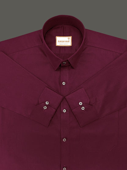 Avellino Luxurious Maroon Super Soft Cotton Shirt For Men