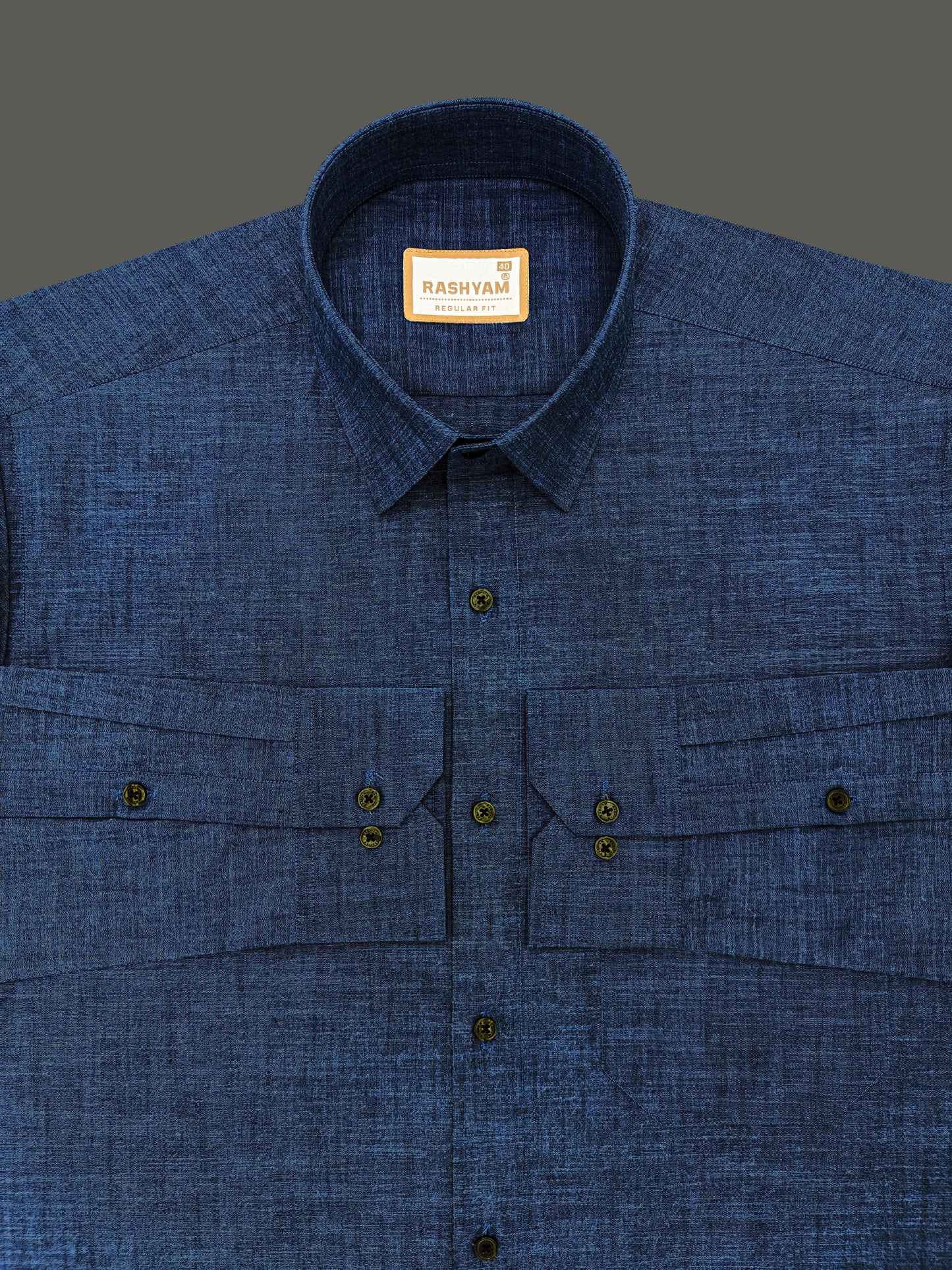 Chianti Premium Oxford Cotton Denim Blue Formal Shirt For Men