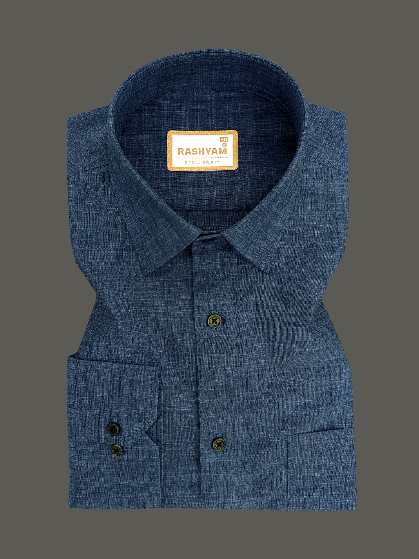 Chianti Premium Oxford Cotton Denim Blue Formal Shirt For Men