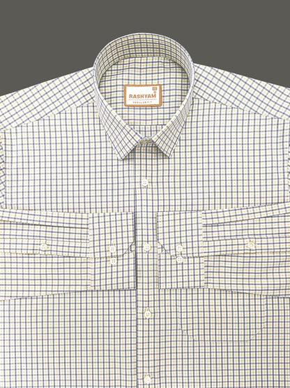 Atrani Grey And Light Checks Professional Formal Shirt For Men